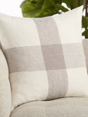 Pembroke Stripes Pillow In White & Gray