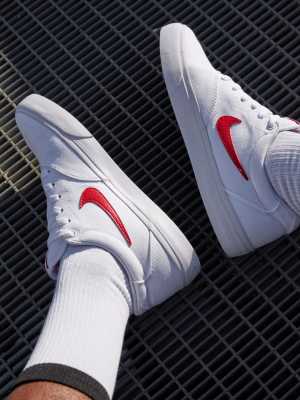 Nike Sb Charge Canvas Sneakers In White