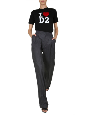 Dsquared2 High Waisted Wide Leg Trousers