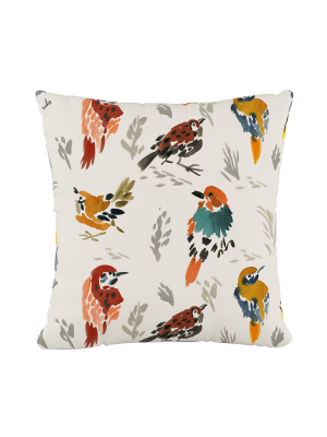 Multi Bird Print Throw Pillow - Cloth & Company