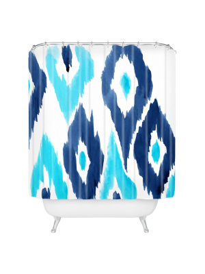 Diamond Blur Shower Curtain Blue - Deny Designs