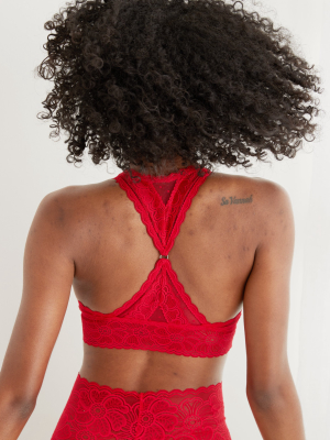 Aerie Festive Lace Padded Racerback Bralette