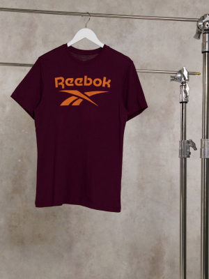 Reebok Training T-shirt In Burgundy With Logo