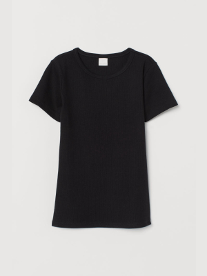 Ribbed Cotton T-shirt