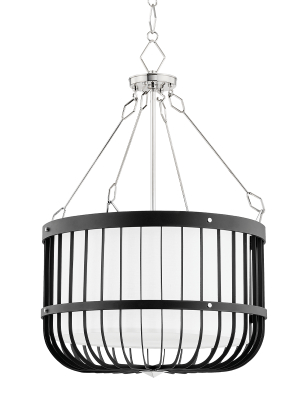 Hudson Valley Lighting Landon 4-bulb Pendant - Polished Nickel & Black