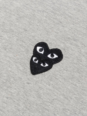 Comme Des Garcons Play Stacked Heart L/s T-shirt - Grey