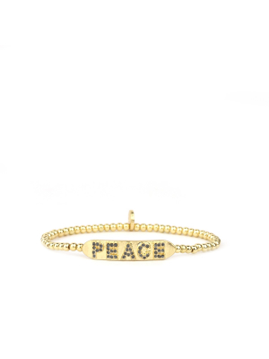 Pave Peace Mini Bar Bracelet