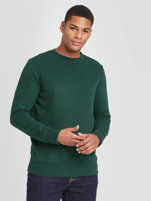 Men's Regular Fit Fleece Pullover Sweatshirt - Goodfellow & Co™ Dark Green