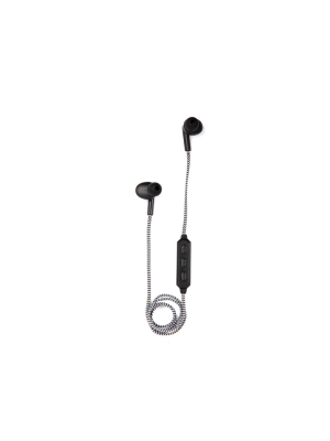 Black Cotton Braided Wireless Earbuds