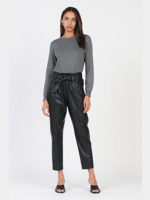 Faux Leather Cropped Pants