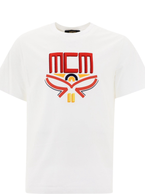 Mcm Logo Print Crewneck T-shirt