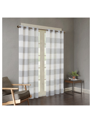 Elliot Yarn Dyed Woven Sheer Window Curtain Panel