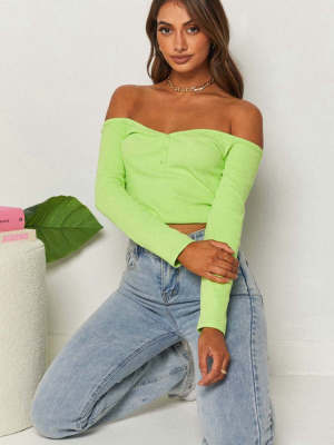 Serya Drop Shoulder Top Green