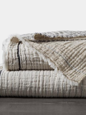 Topanga Matelasse Blanket - Neutral Stripe