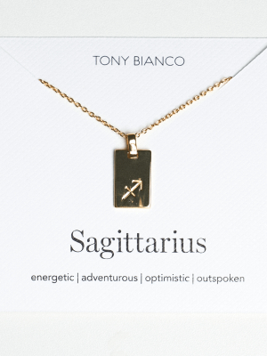 Gold Sagittarius Zodiac Necklace