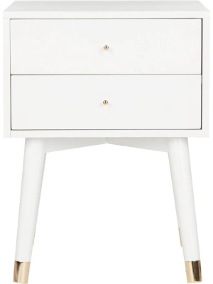 Lydia Gold Cap Nightstand White