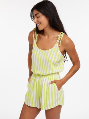 Breezy Tank - Lime Green Stripes