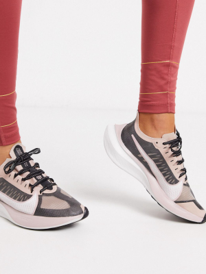 Nike Running Zoom Gravity In Black And Rose Gold