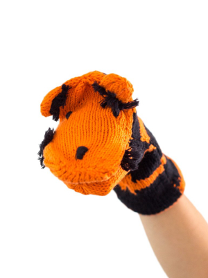 Knitted Hand Puppet - Tiger