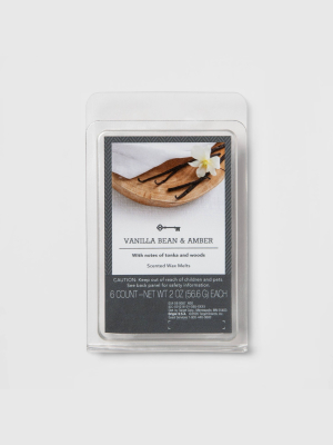 6ct Vanilla Bean And Amber Scented Wax Melts - Threshold™