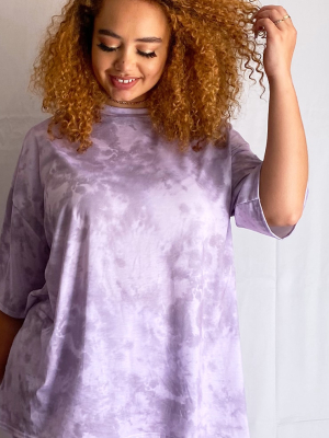 Plus Purple Tie-dye Oversize T-shirt