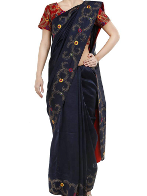 Embroidereed Saree & Blouse Set