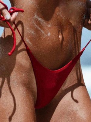 Mix And Match Tie Side String Thong Brazilian Bikini Bottom