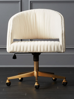 Channel Ivory Velvet Office Chair