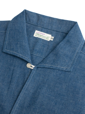 Lot 3091 - S/s Open Collar Shirt - Hc Saxe Blue