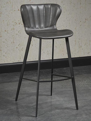 Arabella Bar & Counter Stool - Bravo Portabella / Polo Club Kohl Grey