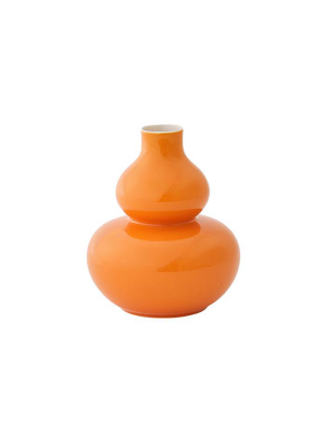 Mini Glossed Rounded Vase In Orange