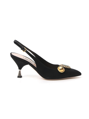 Miu Miu Embellished Slingback Pumps