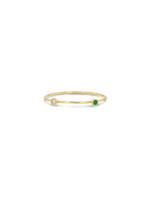 Diamond + Emerald Dot Ring