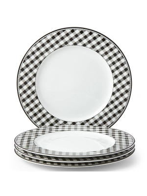 Lenox Corporation Totally Tikaa Black & White Gingham Dinner Plates ...