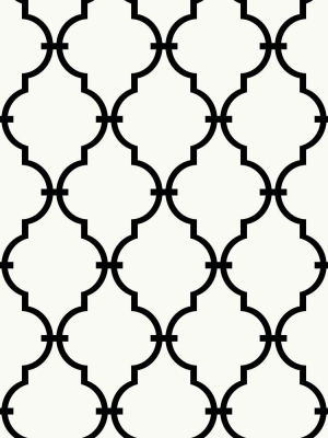 Trellis Peel & Stick Wallpaper In Black By Roommates For York Wallcoverings