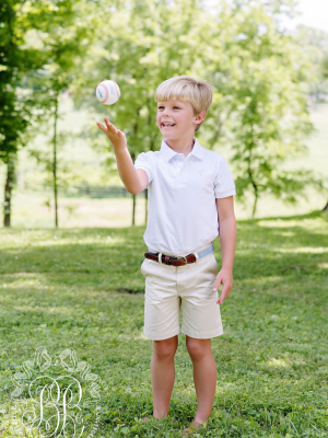 Prim & Proper Polo & Onesie - Worth Avenue White With Multicolor Stork