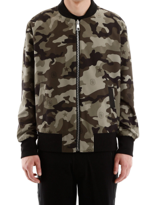 Neil Barrett Camouflage Thunderbolt Print Reversible Bomber Jacket