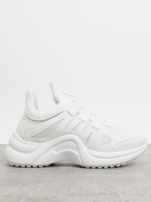 Missguided Curved Sole Sneaker In White