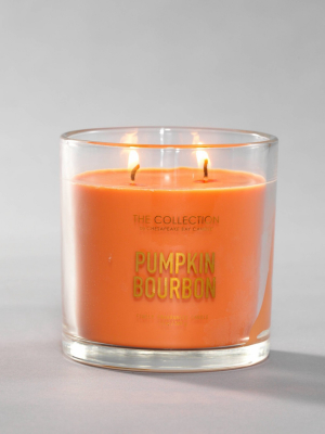 13oz Lidded Glass Jar 2-wick Pumpkin Bourbon Candle - The Collection By Chesapeake Bay Candle