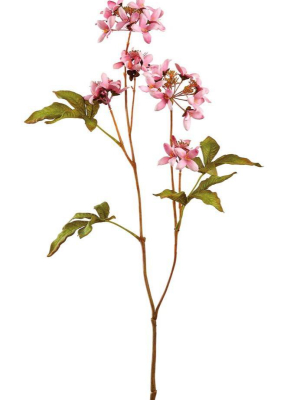 Pink Faux Wildflowers Viburnum Branch - 37"