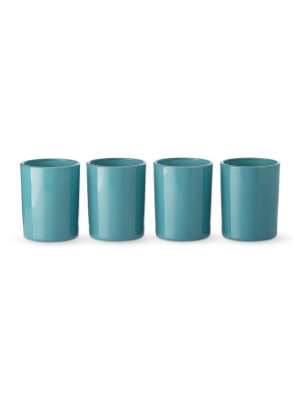 Votive Holder, Set Of 4, Blues