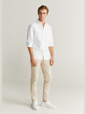 Slim Fit Structured Cotton Shirt