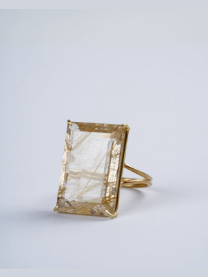 One Of A Kind Rutile Quartz Cocktail Ring