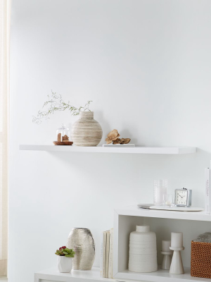 Aspect White 47.5" Floating Wall Shelf