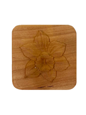 Wooden Daffodil Play Dough Stamper