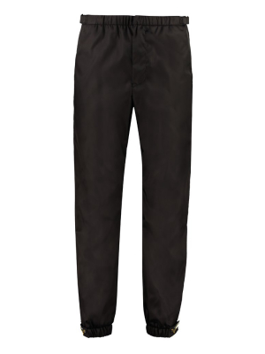 Prada Bottom Logo Patch Straight Leg Trousers