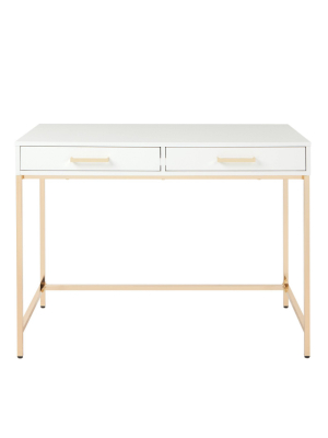 Alios Desk White/gold - Osp Home Furnishings
