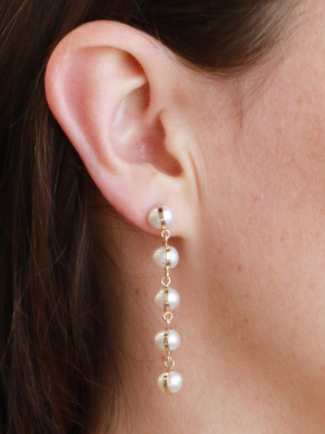Five Drop Pearl Earrings