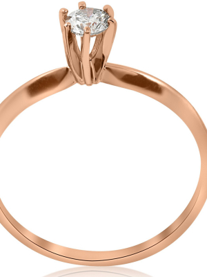 Pompeii3 1/4 Ct Solitaire Diamond Engagement Ring 14k Rose Gold