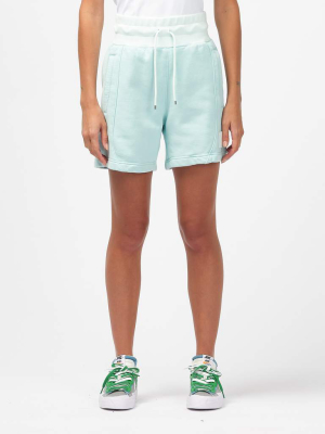 Fleece Short In Light Dew/barely Green